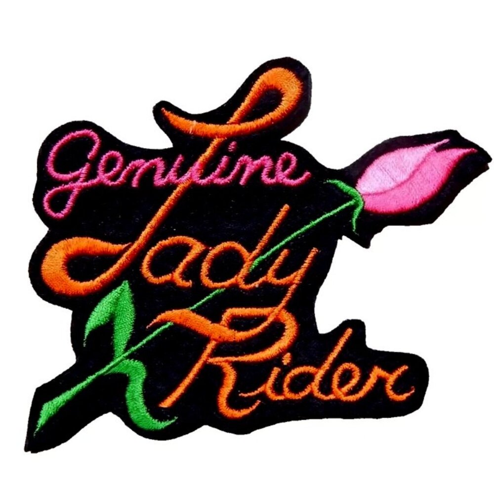 Hot Leathers Lady Rider Genuine Biker Patch with Rose 8-1/4" x 6.5" 💸